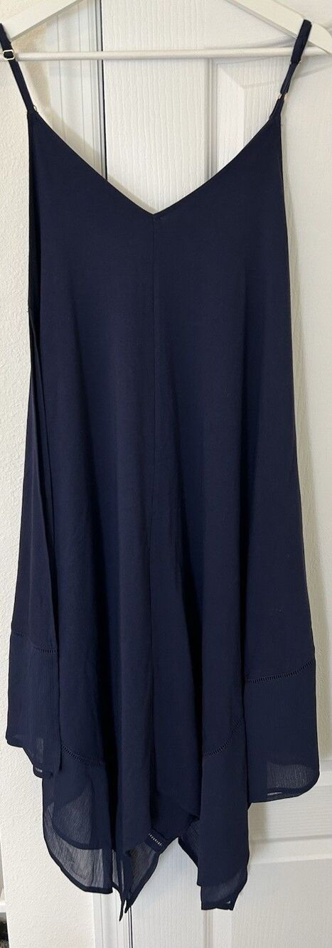 Tommy Bahama Scarf Dress Women S/M PM Blue Spaghetti Strap Swim Cover Up V Neck